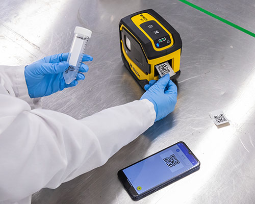 Mulighed for QR-kode på labels til prøveglas udskrevet på M511-printer.